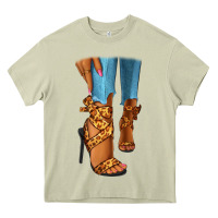 Mossy Leopard heels black fashion girl Heavy Core Tee - RanaPortraitStore