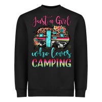 Black just a girl who loves camping Heavyweight Sweatshirt - JahusDesignShop