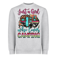 Heather Grey just a girl who loves camping Heavyweight Sweatshirt - JahusDesignShop