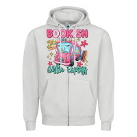 Dove Grey bookish girlie express Zipper Hoodie - MaliasSmallBusiness