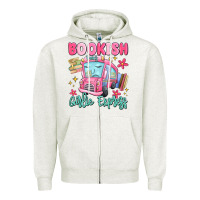 Oatmeal Heather bookish girlie express Zipper Hoodie - MaliasSmallBusiness