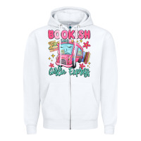 White bookish girlie express Zipper Hoodie - MaliasSmallBusiness