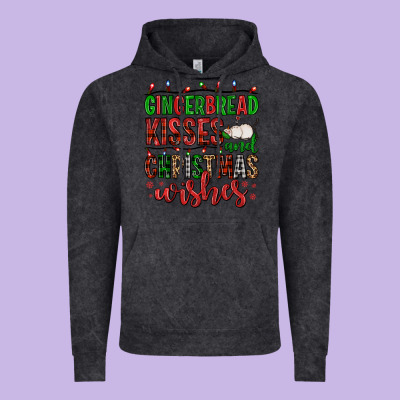 Gingerbread Kisses And Christmas Wishes Vintage Hoodie Designed By Fadigitalartstudio