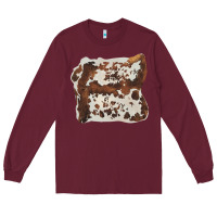 Burgundy hand drawn cowhide cow fur Long Sleeve Tee - BarkalooDesign