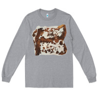Heather Grey hand drawn cowhide cow fur Long Sleeve Tee - BarkalooDesign