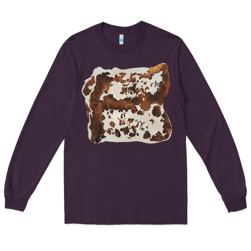 Hand Drawn Cowhide Cow Fur Long Sleeve Tee by BarkalooDesign | Teevron