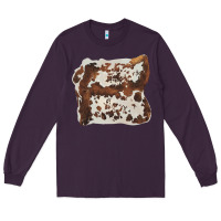 Plum hand drawn cowhide cow fur Long Sleeve Tee - BarkalooDesign