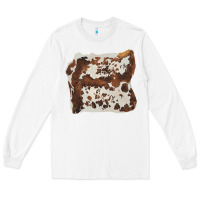 White hand drawn cowhide cow fur Long Sleeve Tee - BarkalooDesign