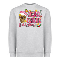 Heather Grey dead inside but festive Heavyweight Sweatshirt - AdoDesignShop