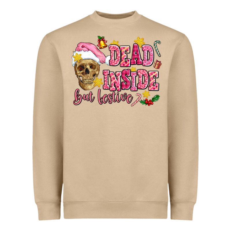 Dead Inside But Festive Heavyweight Sweatshirt by AdoDesignShop | Teevron