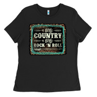 Black a little country a little rock n roll Ladies Tee - AdoDesignShop