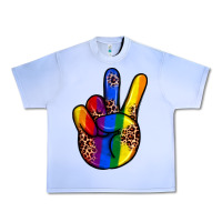Grape Ice pride leopard peace hand Urban Heavy Tee - JahusDesignShop