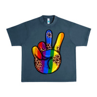 Midnight Navy pride leopard peace hand Urban Heavy Tee - JahusDesignShop