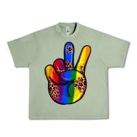 Oil Green pride leopard peace hand Urban Heavy Tee - JahusDesignShop
