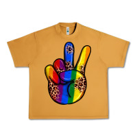 Peanut Butter pride leopard peace hand Urban Heavy Tee - JahusDesignShop