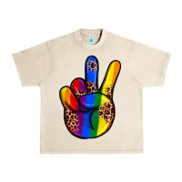 Sandshell pride leopard peace hand Urban Heavy Tee - JahusDesignShop