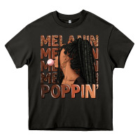 Asphalt Melanin poppin' afro woman Heavy Core Tee - RanaPortraitStore