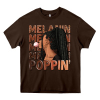 Chocolate Brown Melanin poppin' afro woman Heavy Core Tee - RanaPortraitStore