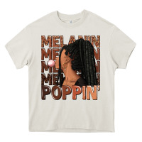 Cream Melanin poppin' afro woman Heavy Core Tee - RanaPortraitStore