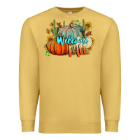 Antique Gold Welcome Fall Pumpkins Premium Sweatshirt - BundleAndBundleShop