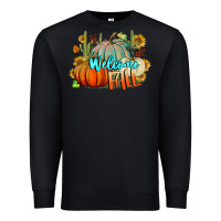 Black Welcome Fall Pumpkins Premium Sweatshirt - BundleAndBundleShop