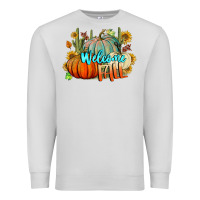 Dove Grey Welcome Fall Pumpkins Premium Sweatshirt - BundleAndBundleShop