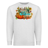 Oatmeal Heather Welcome Fall Pumpkins Premium Sweatshirt - BundleAndBundleShop