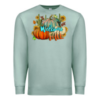 Seafoam Welcome Fall Pumpkins Premium Sweatshirt - BundleAndBundleShop