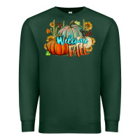 Sports Green Welcome Fall Pumpkins Premium Sweatshirt - BundleAndBundleShop