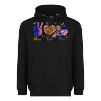 Black Peace Love Cheer Heavyweight Hoodie - BundleAndBundleShop