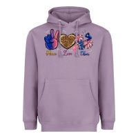 Lavender Peace Love Cheer Heavyweight Hoodie - BundleAndBundleShop