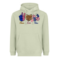 Matcha Peace Love Cheer Heavyweight Hoodie - BundleAndBundleShop