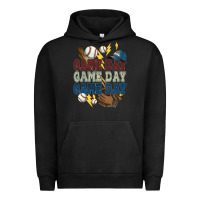 Pigment Black Game Day lightning bolt Baseball Urban Hoodie - HowdyJamesFarm