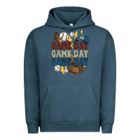 Pigment Midnight Navy Game Day lightning bolt Baseball Urban Hoodie - HowdyJamesFarm