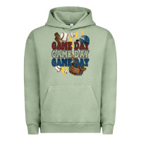 Pigment Oil Green Game Day lightning bolt Baseball Urban Hoodie - HowdyJamesFarm