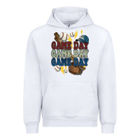White Game Day lightning bolt Baseball Urban Hoodie - HowdyJamesFarm