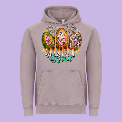 Egg Hunt Squad Vintage Hoodie Designed By Racoondesign