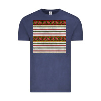 Vintage Denim christmas mistletoe and stripes seamless pattern Vintage Tee - BundleAndBundleShop