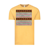 Vintage Mustard christmas mistletoe and stripes seamless pattern Vintage Tee - BundleAndBundleShop
