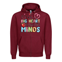 Burgundy it takes a big heart for shape little minds Zipper Hoodie - MaliasSmallBusiness