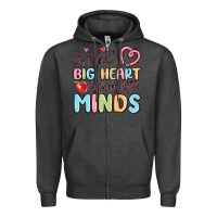 Charcoal Heather it takes a big heart for shape little minds Zipper Hoodie - MaliasSmallBusiness