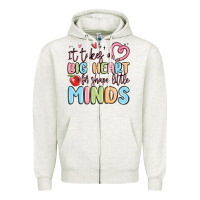 Oatmeal Heather it takes a big heart for shape little minds Zipper Hoodie - MaliasSmallBusiness