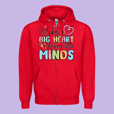 It Takes A Big Heart For Shape Little Minds Zipper Hoodie Designed By Maliassmallbusiness