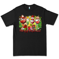 Black merry christmas wine glasses Premium Tee - Zillion Design Studio
