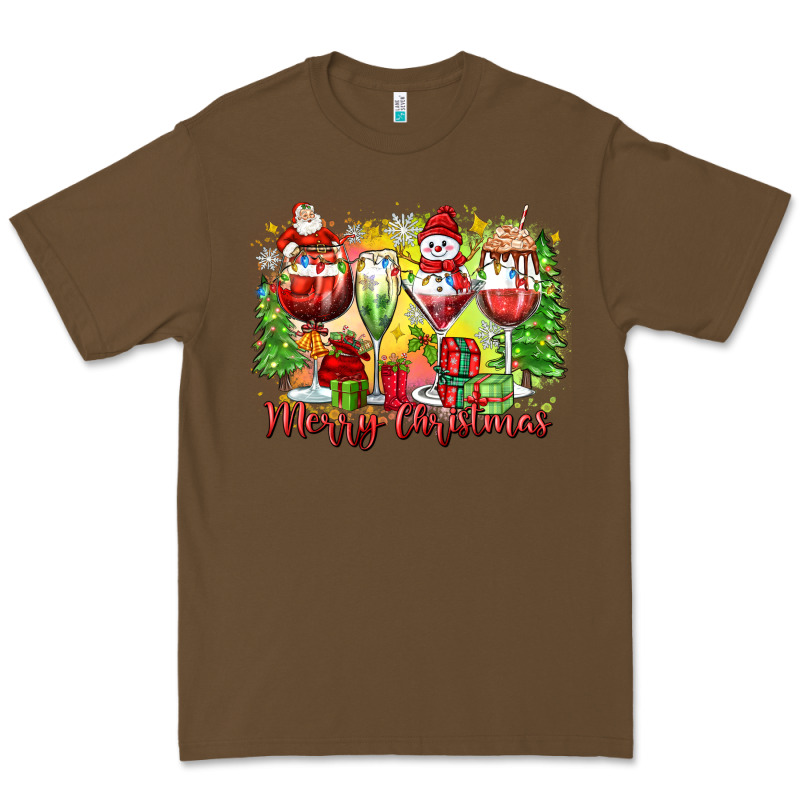 Merry Christmas Wine Glasses Premium Tee by Zillion Design Studio | Teevron