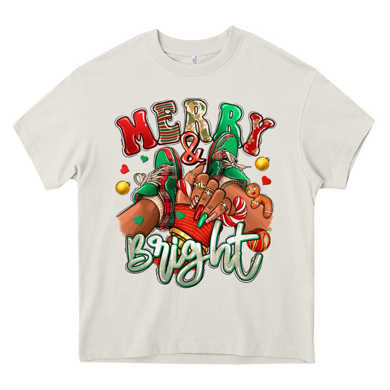 Merry And Bright Black Girl Sneakers Heavy Core Tee by RanaPortraitStore | Teevron