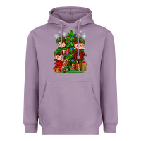 Lavender Mimi Elf, Mama Elf, Child Elf Christmas Heavyweight Hoodie - BundleAndBundleShop