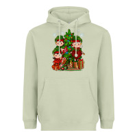 Matcha Mimi Elf, Mama Elf, Child Elf Christmas Heavyweight Hoodie - BundleAndBundleShop