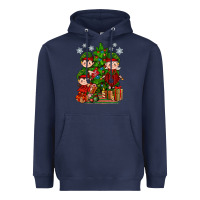 Navy Mimi Elf, Mama Elf, Child Elf Christmas Heavyweight Hoodie - BundleAndBundleShop