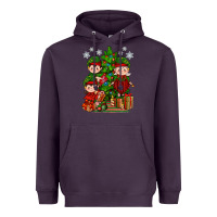 Plum Mimi Elf, Mama Elf, Child Elf Christmas Heavyweight Hoodie - BundleAndBundleShop